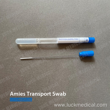 Transport Swab Tube Wooden Stick Cotton Tip CE